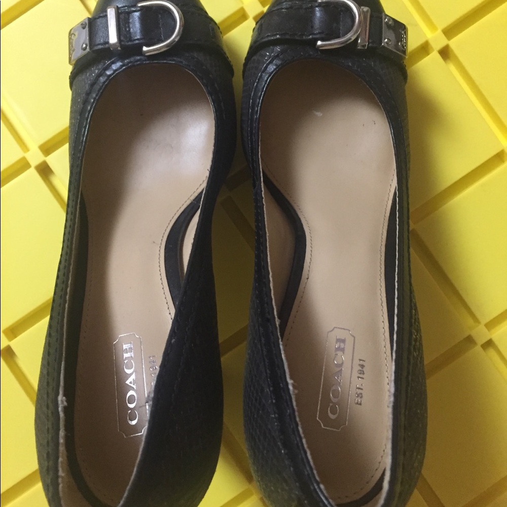 Coach Chunky Platform BlockHeel Black Metallic 9.5